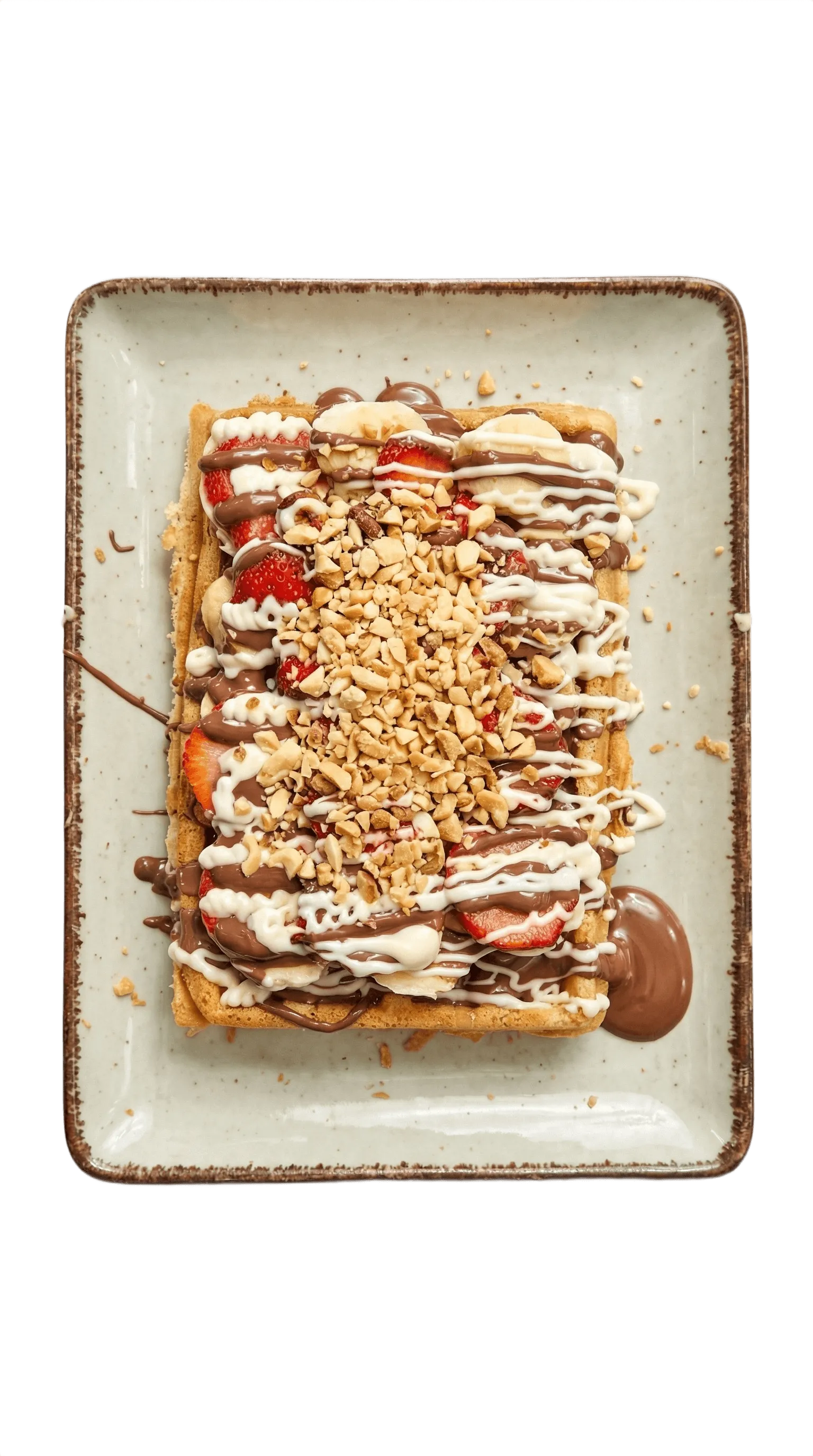 Çikolata, Muz ve Çilekli Klasik Waffle