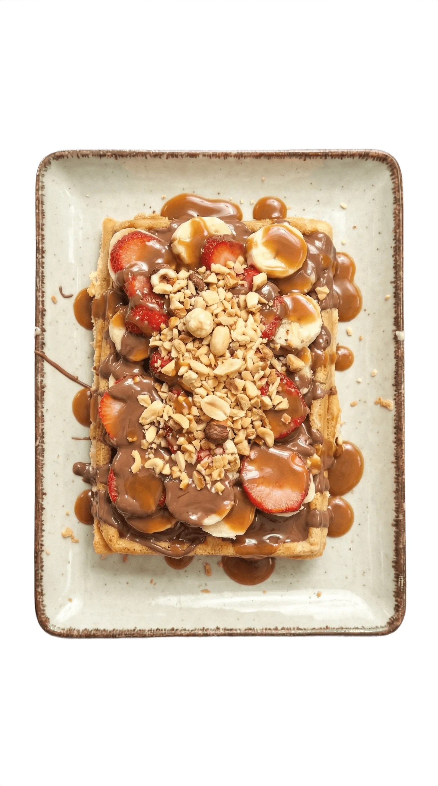 Karamel Soslu Meyveli Waffle