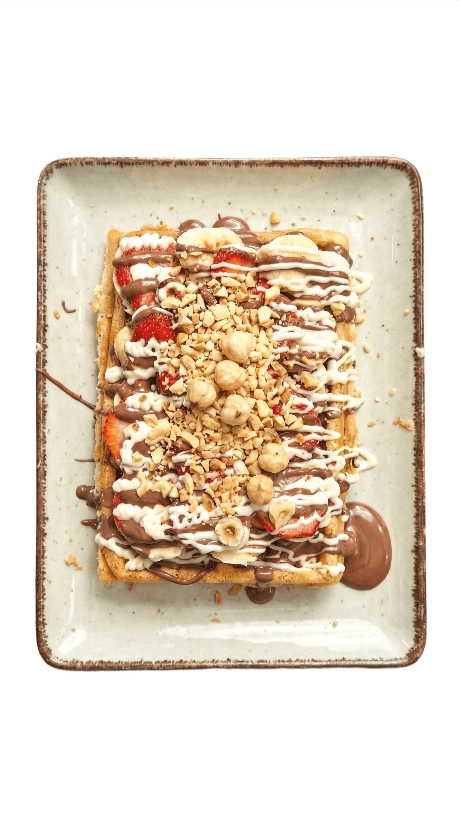 Sütlü ve Beyaz Çikolatalı Karışık Waffle